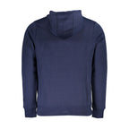 Norway 1963 blue cotton men's hooded sweatshirt with front pocket and ribbed cuffs, casual and comfortable apparel.