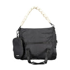 Desigual black polyester women's handbag with adjustable strap and stylish design, perfect for casual or formal wear.
