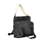 Desigual black polyester women's handbag with adjustable shoulder strap and geometric design, casual and versatile accessory.