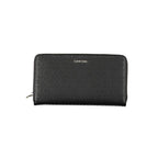 Calvin Klein Nero polyester women's wallet with multiple card slots and a sleek, minimalist design.
