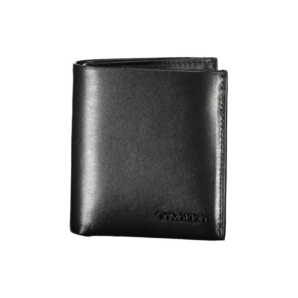 Calvin Klein Nero leather men's wallet with multiple card slots and sleek design, showcasing high-quality craftsmanship.