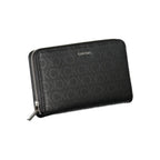 Calvin Klein Nero polyester women's wallet with multiple card slots and a sleek, minimalist design.