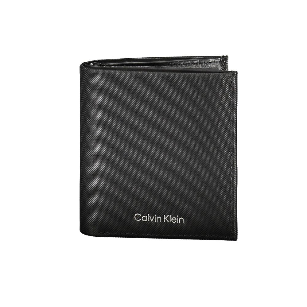 Calvin Klein Nero leather men's wallet with multiple card slots and a sleek, minimalist design.