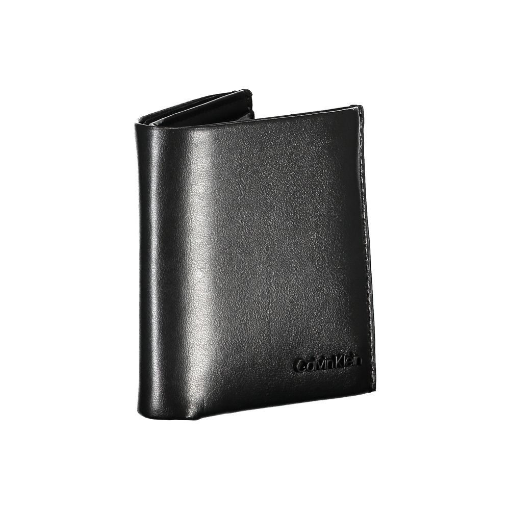 Calvin Klein Nero leather men's wallet with multiple card slots and a sleek, minimalist design.