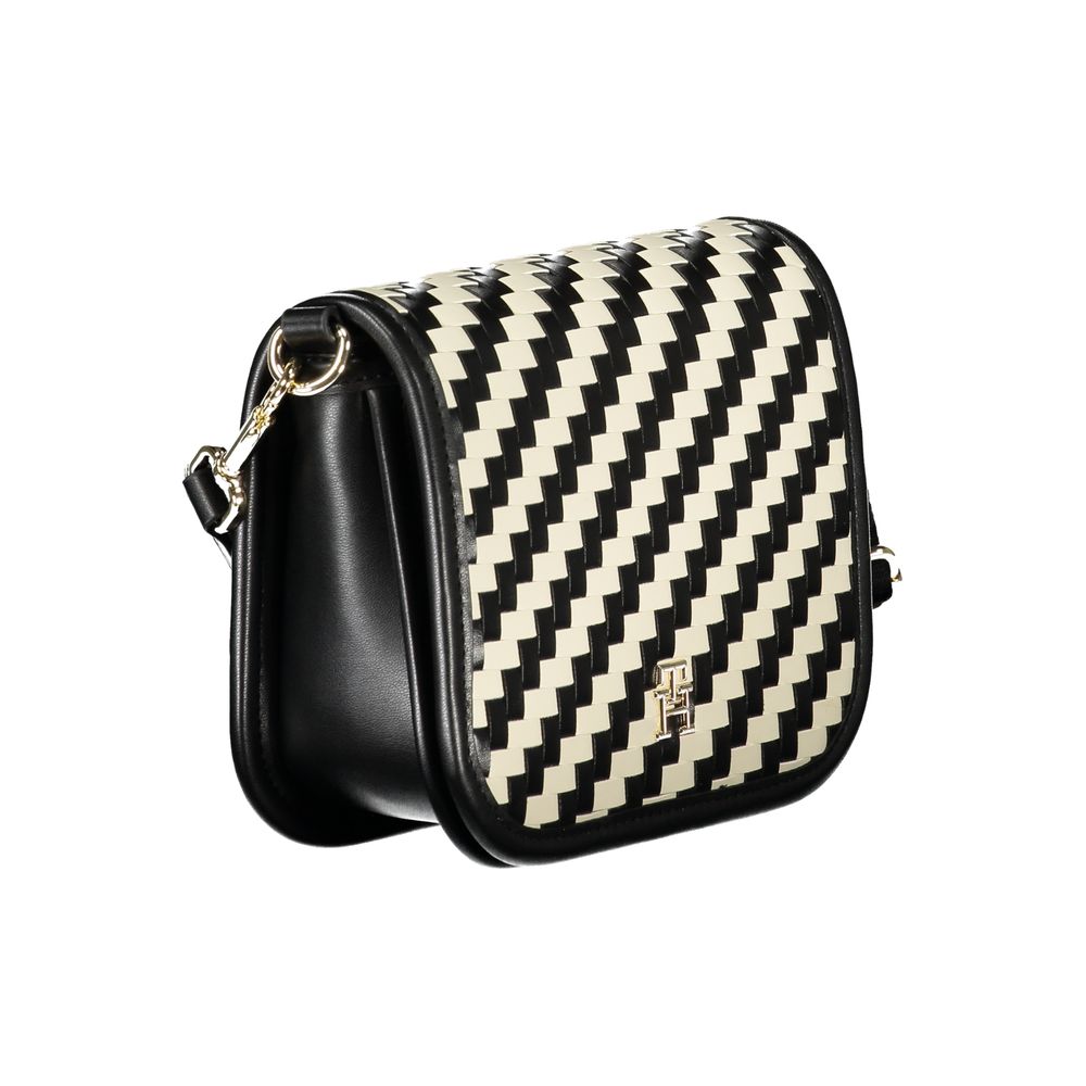 Black Tommy Hilfiger women's handbag made of polyurethane, featuring a sleek design and stylish details.