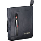 Tommy Hilfiger navy polyurethane men's shoulder bag with adjustable strap and sleek design.