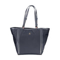 Tommy Hilfiger blue polyester women's handbag with sleek design and silver hardware, showcasing a stylish accessory for everyday use.