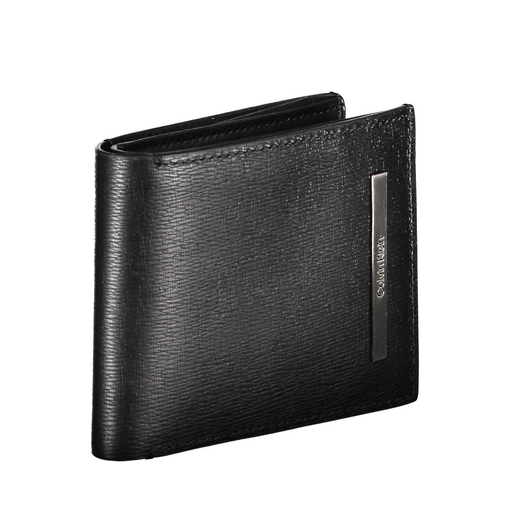 Calvin Klein sleek bifold wallet with RFID protection, featuring multiple card slots and a minimalist design.