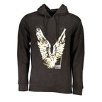Black Cavalli Class Nero Cotton men's hoodie with front pocket and drawstrings, casual and comfortable men's fashion.