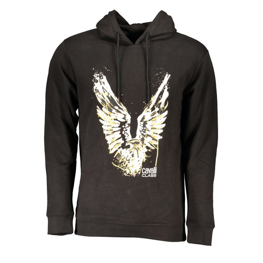 Cavalli Class Black Cotton Men Sweater Cavalli Class