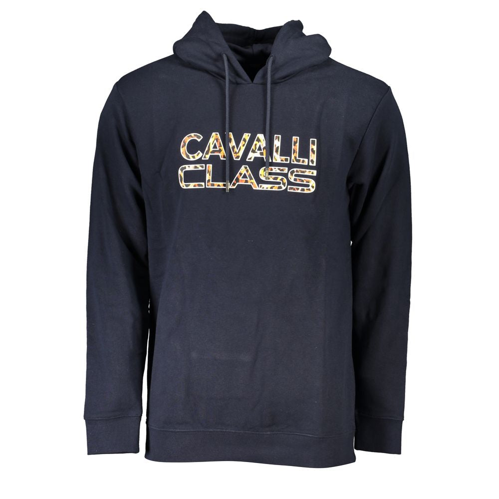 Cavalli Class Blue Cotton Men Sweater Cavalli Class