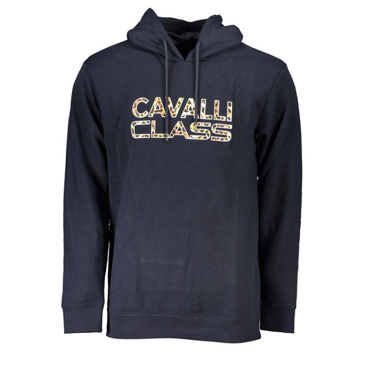 Cavalli Class Blue Cotton Men Sweater Cavalli Class
