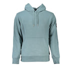Calvin Klein Verde cotton men's sweatshirt shown in dark green with a crew neck and long sleeves.