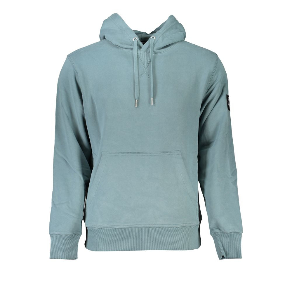 Calvin Klein Verde cotton men's sweatshirt shown in dark green with a crew neck and long sleeves.