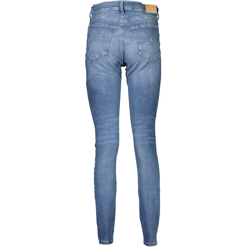 Tommy Hilfiger women's blue cotton jeans with classic five-pocket design and straight-leg fit.