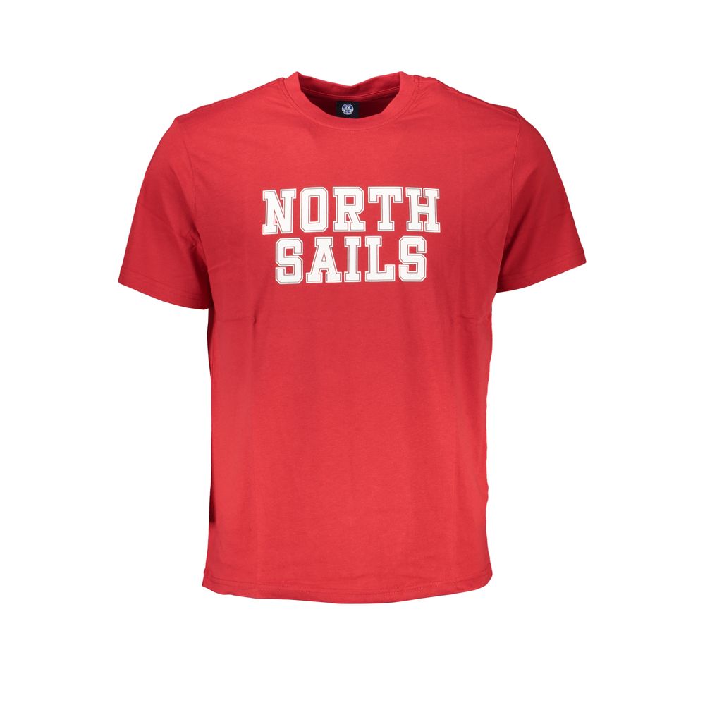 North Sails Rosso Cotton men's T-shirt featuring a casual fit and classic design, shown in a front view.
