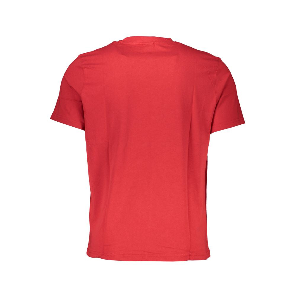 North Sails Rosso cotton men's T-shirt featuring a classic crew neck and logo design, in a vibrant red color.