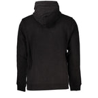 Black cotton men's sweatshirt by Tommy Hilfiger with logo detail, displayed on a neutral background.