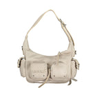 Desigual Bianco Poliuretano women's handbag with sleek design and top handle, showcasing white faux leather material.