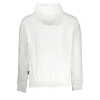 White cotton men's sweater by Napapijri, featuring a classic crewneck design and subtle branding details.