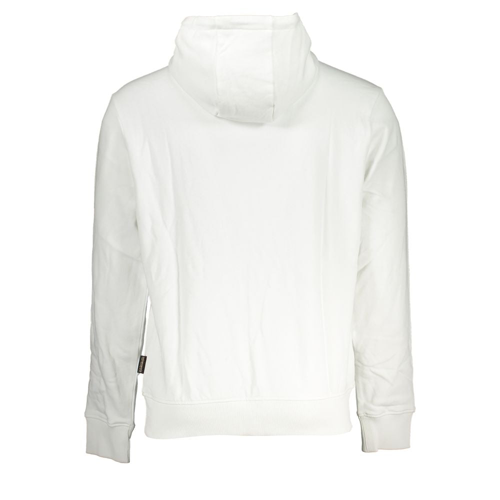 White cotton men's sweater by Napapijri, featuring a classic crewneck design and subtle branding details.
