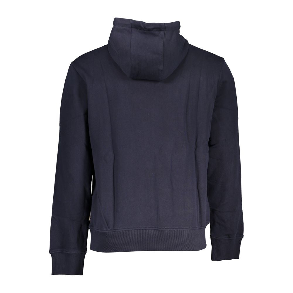 Napapijri blue cotton men's sweatshirt with crew neck and long sleeves, casual style and soft fabric.
