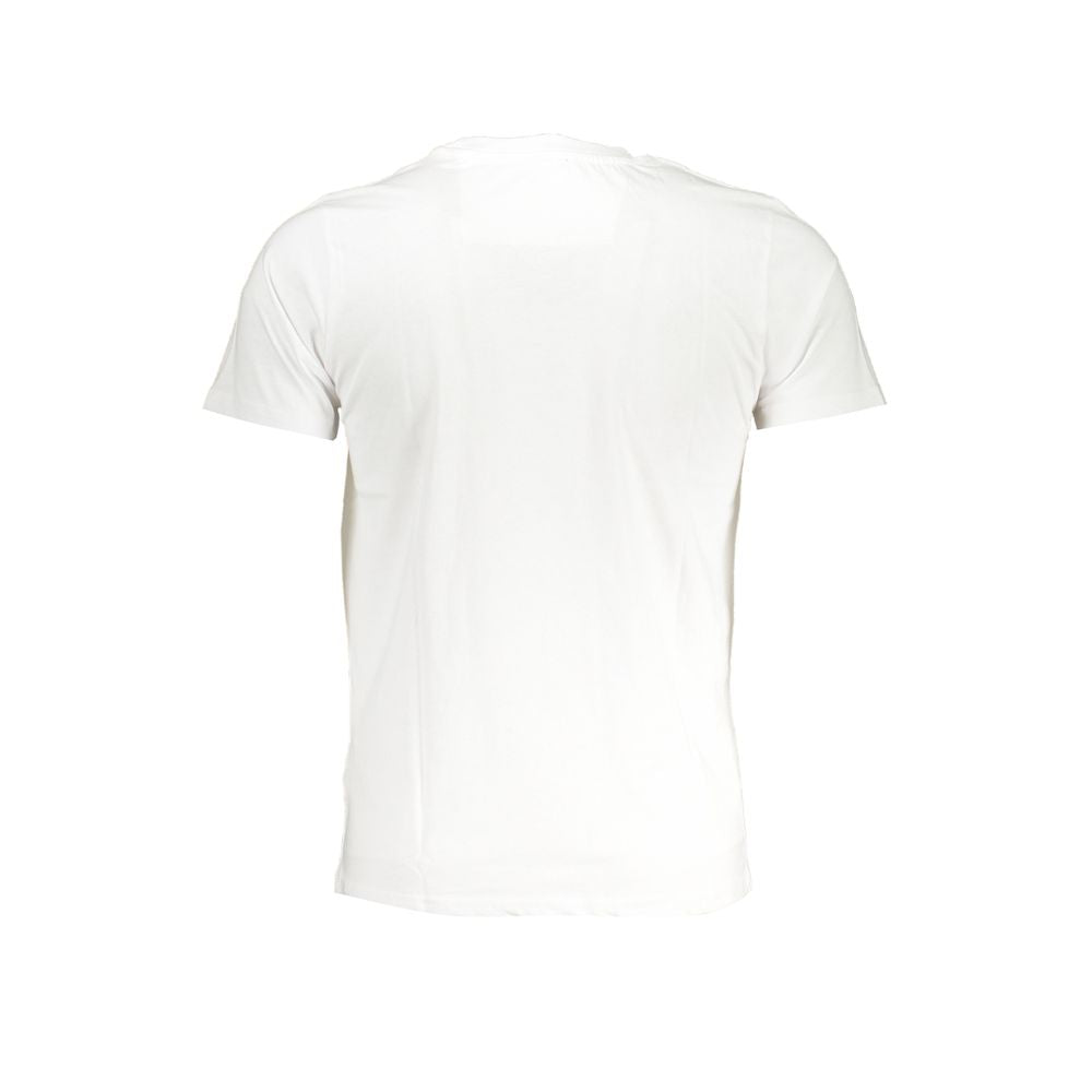 White cotton men's T-shirt by Cavalli Class featuring a classic fit and subtle branding front view.