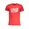 Cavalli Class Rosso cotton men's T-shirt featuring a classic fit and minimalist design, displayed on a plain background.