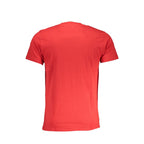 Cavalli Class Rosso cotton men's T-shirt with short sleeves and round neckline, featuring a simple, clean design.