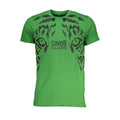 Cavalli Class Verde cotton men's T-shirt featuring a casual fit and short sleeves, displayed flat on a white background.