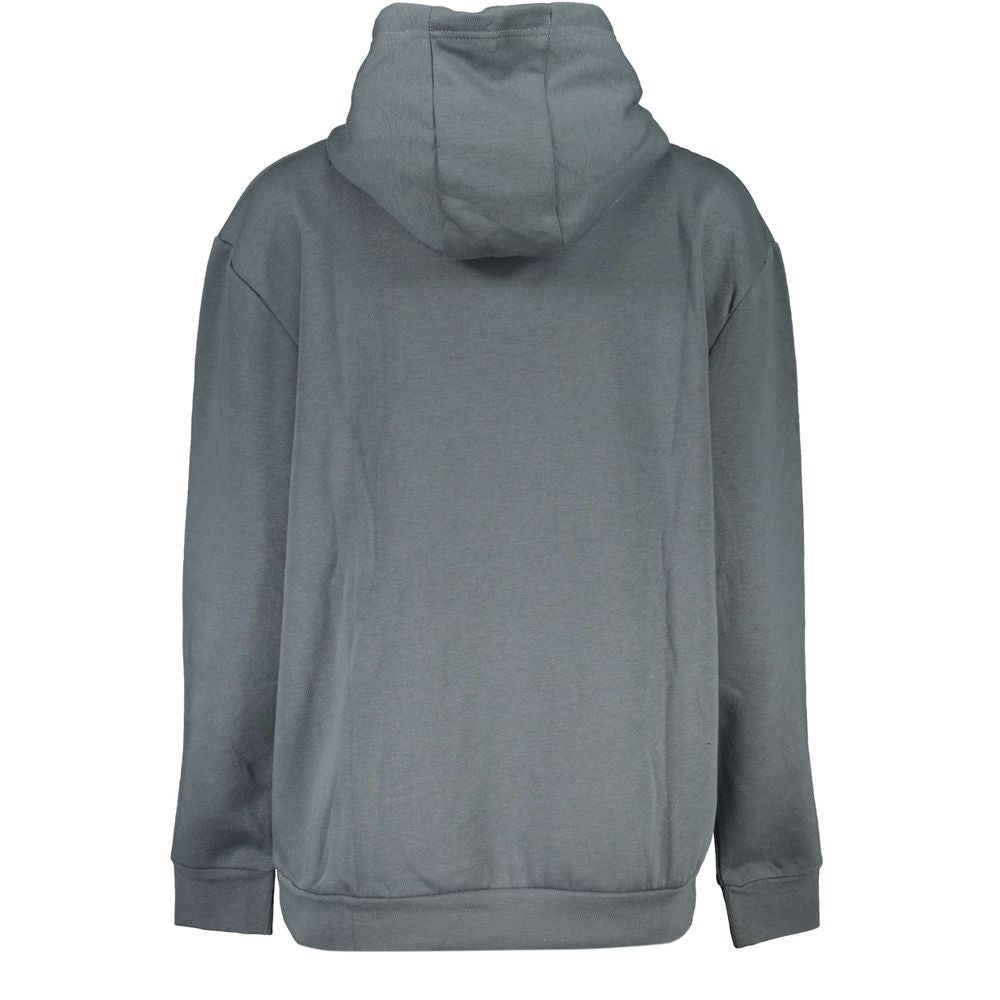 Cavalli Class gray polyester women's sweatshirt with a relaxed fit and subtle branding, perfect for casual wear.