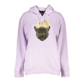 Cavalli Class Viola polyester women's sweatshirt with a relaxed fit and subtle branding, shown in a casual style.