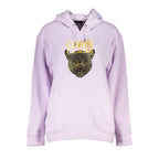 Cavalli Class Viola polyester women's sweatshirt with a relaxed fit and subtle branding, shown in a casual style.
