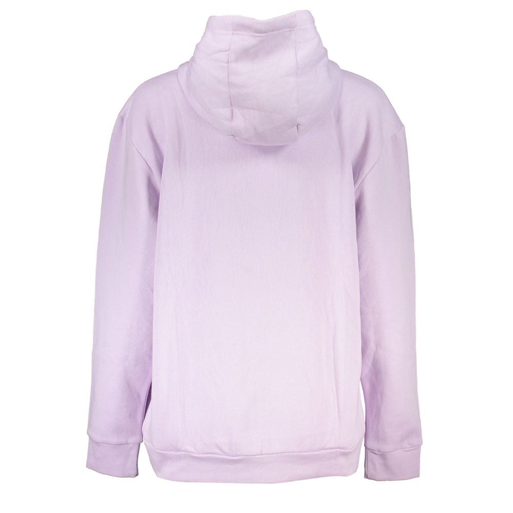 Cavalli Class Viola polyester women's sweatshirt with a relaxed fit and subtle branding, navy blue color, and ribbed cuffs.