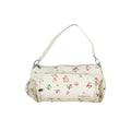 Desigual white polyurethane women’s handbag with top handles and minimalist design, featuring subtle textured surface.