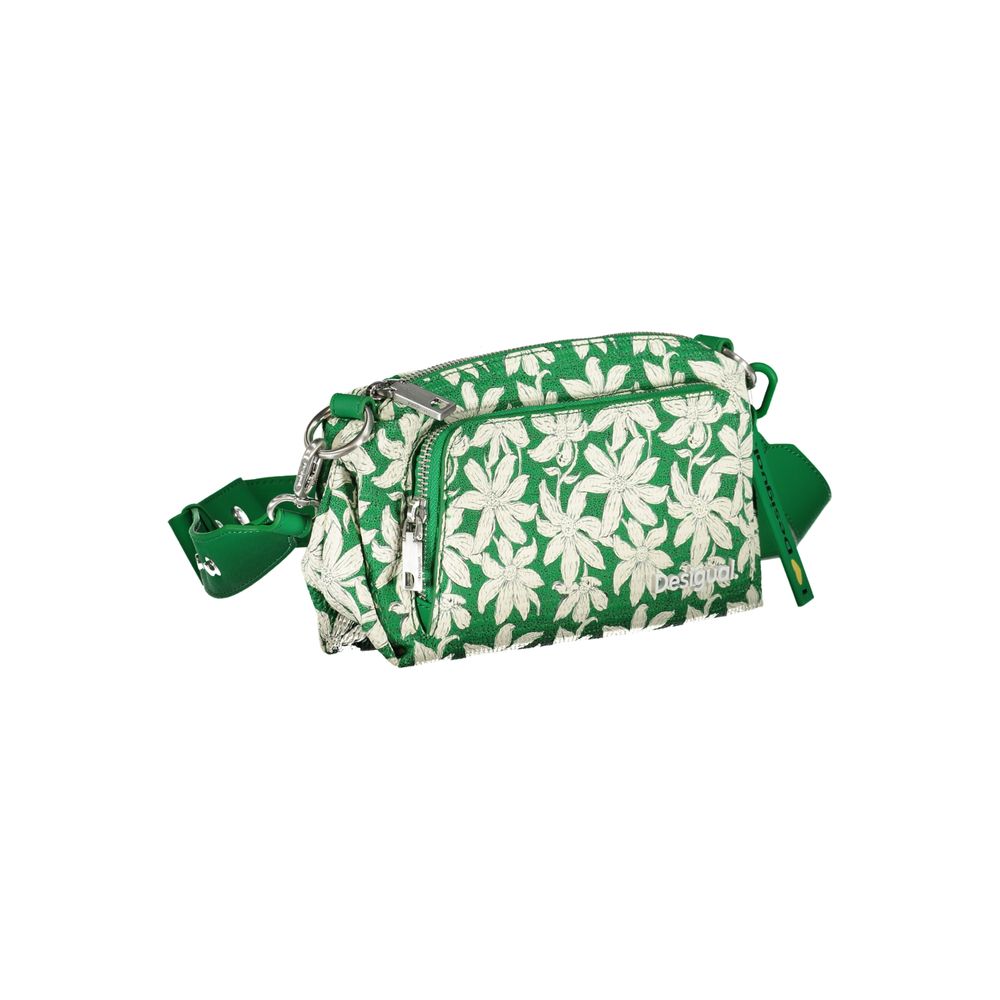 Desigual Verde polyurethane shoulder bag for women with a sleek design and adjustable strap, ideal for casual and stylish outings.