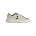 Calvin Klein Bianco polyurethan women’s sneakers with white laces and sleek design, casual footwear for everyday wear.