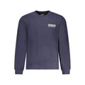 Blue cotton men's sweatshirt by Napapijri, featuring a comfortable fit and casual style.