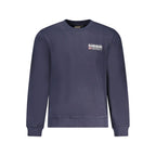 Blue cotton men's sweatshirt by Napapijri, featuring a comfortable fit and casual style.