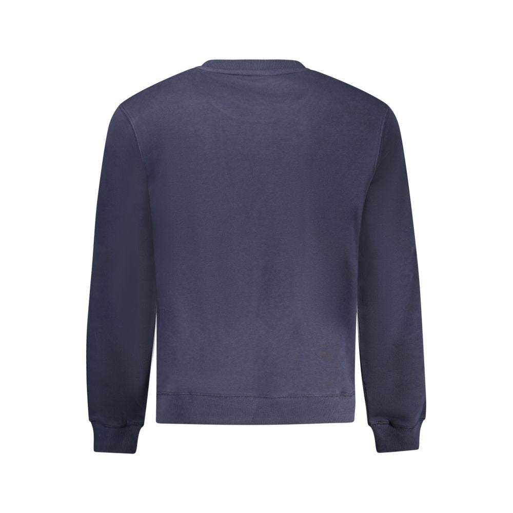 Blue cotton men's sweatshirt by Napapijri, featuring a comfortable fit and casual style.