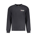 Black Napapijri men's cotton sweatshirt with a relaxed fit and crew neckline, featuring subtle branding and comfortable fabric.