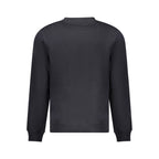 Black Napapijri men's cotton sweatshirt with a crew neck and relaxed fit, showcasing a casual, comfortable style.