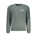 Men's Napapijri Verde cotton sweatshirt with a relaxed fit and crew neckline, displayed on a hanger.