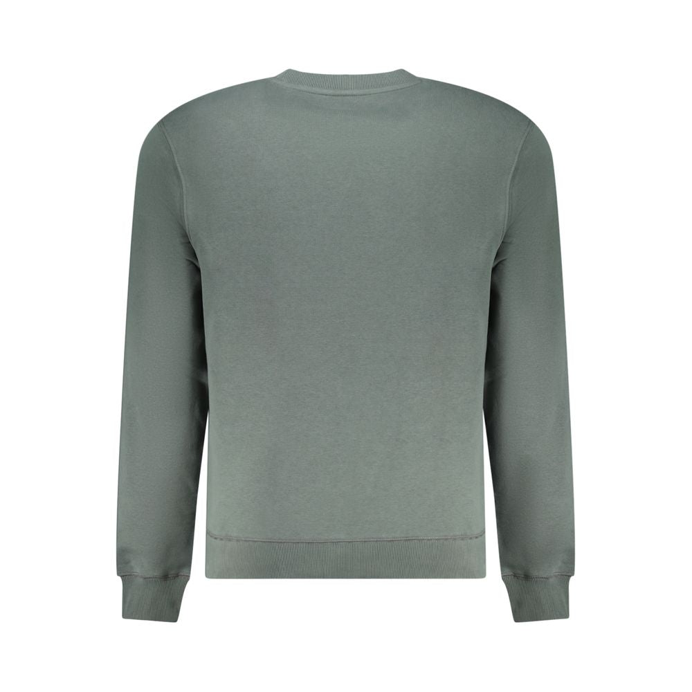Napapijri Verde cotton men's sweatshirt with crew neck and long sleeves, featuring a relaxed fit and casual style.