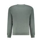 Napapijri Verde cotton men's sweatshirt with crew neck and long sleeves, featuring a relaxed fit and casual style.