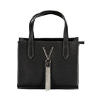 Mario Valentino Nero women's polyurethane bag with handles and shoulder strap, showcasing a sleek black design.