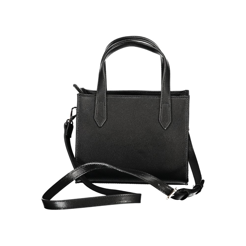 Mario Valentino Nero women's polyurethane bag with handles and shoulder strap, featuring a sleek, stylish design.