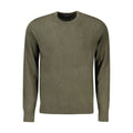 North Sails Verde cotton men's sweater displayed on a hanger, featuring a classic crew neck and long sleeves in green fabric.