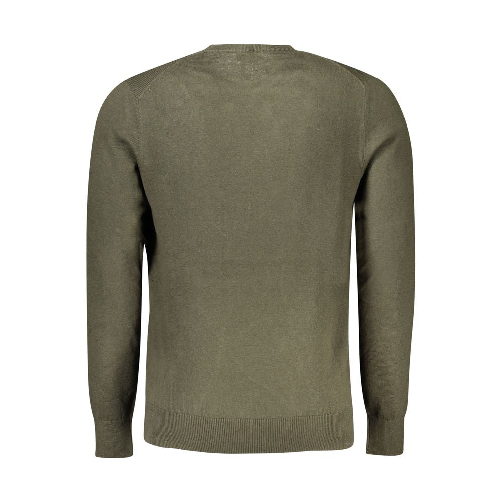 North Sails Verde cotton men's sweater with crewneck design, showcasing a green color and soft knit fabric.