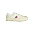 Tommy Hilfiger men's beige polyethylene sneaker with white sole, casual athletic shoe, stylish and comfortable footwear for everyday wear.
